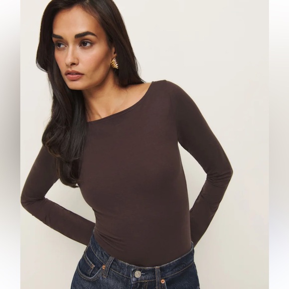 Reformation Brown Riley Top - Picture 1 of 4